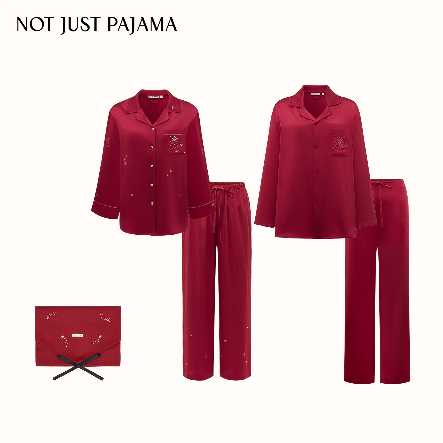 Not Just Pajama真丝睡衣情侣款VEGA织女星家居服红品礼盒桑蚕丝