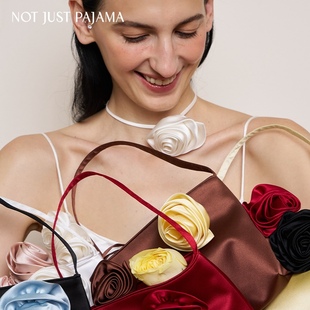 可拆卸真丝手工花手提包婚礼伴手礼 Pajama托斯卡纳玫瑰 Not Just
