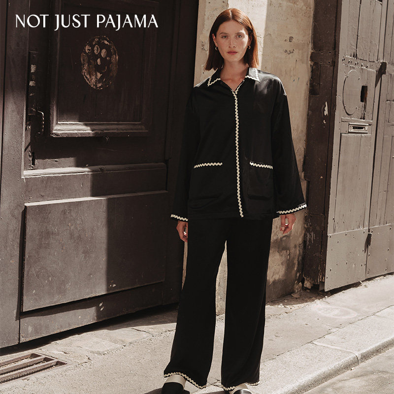 赵今麦同款Not Just Pajama情侣款真丝睡衣套装桑蚕丝家居服送礼