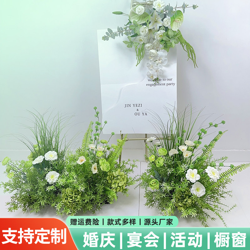 婚礼现场布置装饰仿真花花排假花