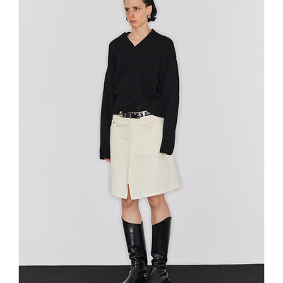 WEARABLEA型结构剪裁灯芯绒短裙