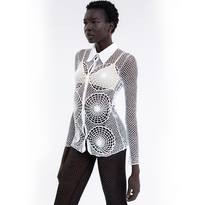 WEARABLE EVENT 手钩镂空编织衬衫 Hand hook hollow woven shirt