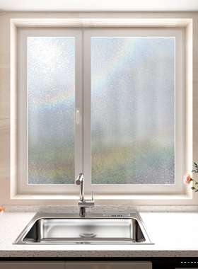 GANI/简一磨砂玻璃贴纸透光不透明卫生间浴室防走光防窥窗户贴膜*