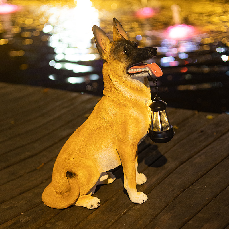可爱仿真狗太阳能氛围灯落地摆件花园露台庭院景观布置家居装饰品