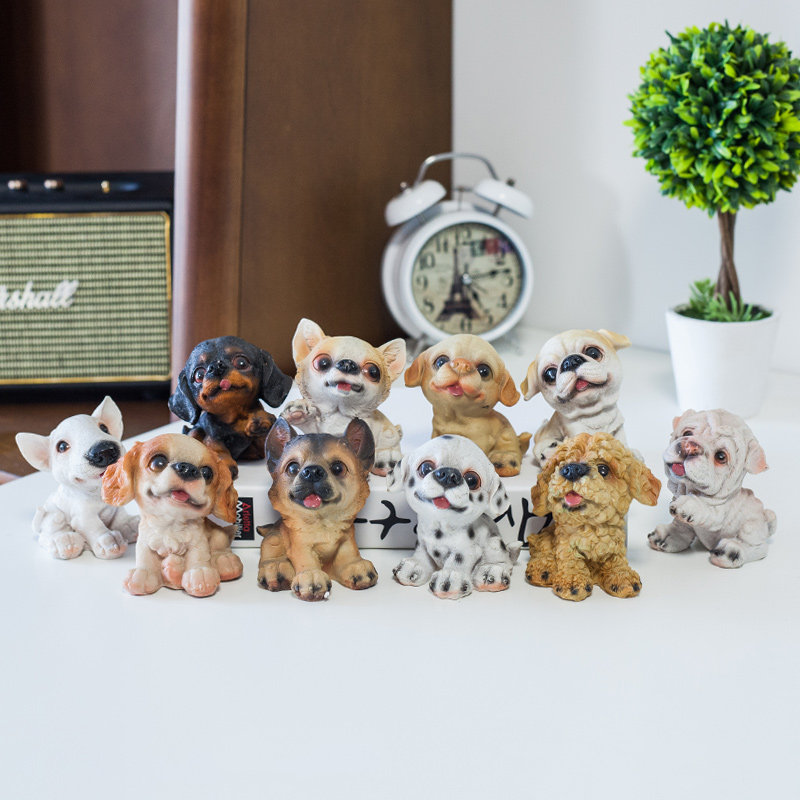 家庭摆设创意手工饰品客厅房间装饰生日礼物仿真动物可爱狗小摆件