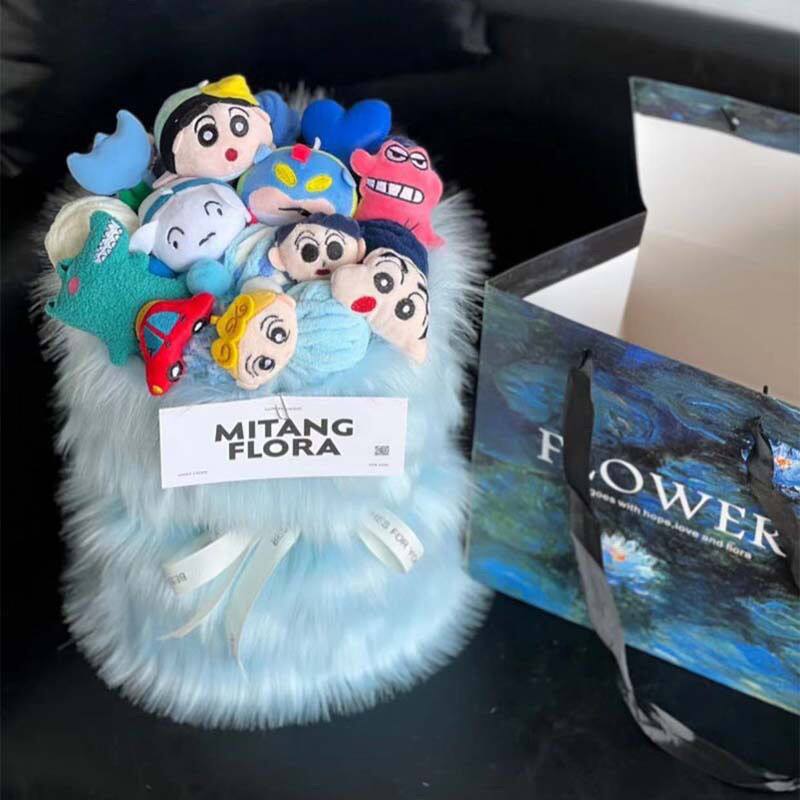 蜡笔小新史迪仔玩偶花束卡通可爱娃娃送女朋友闺蜜生日情人节礼物