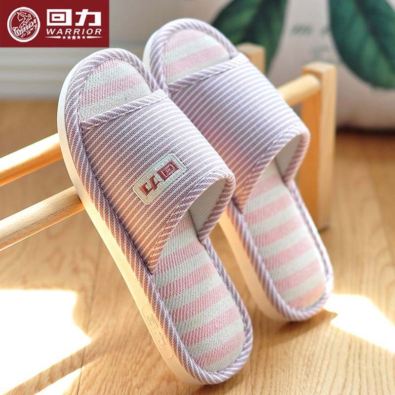 回力亚麻拖鞋女春秋棉麻家居室内防滑静音四季办公室男家用凉拖夏