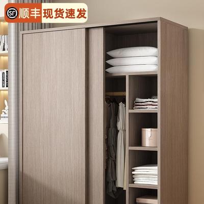 衣柜家用卧室简约现代推拉门儿童衣橱出租房实木大衣橱小户型柜子