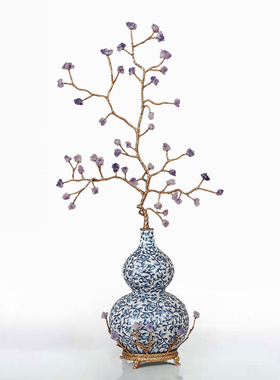 树枝陶瓷葫芦欧式风别墅装饰品