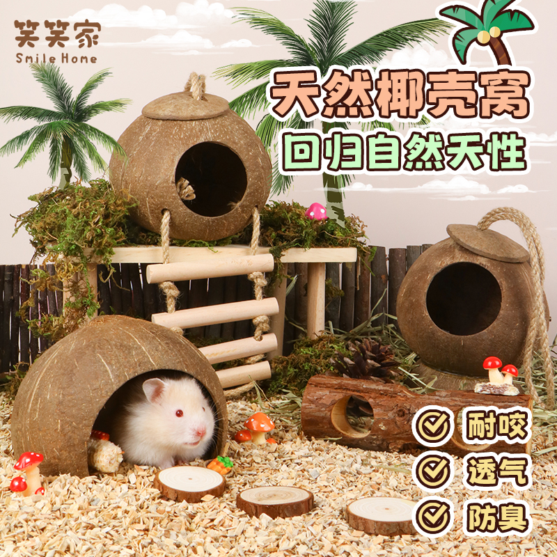 仓鼠金丝熊椰壳窝躲避造景