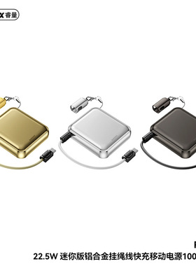 REMAX睿量22.5W迷你铝合金挂绳线10000mAh双向快充移动电源FCP-9