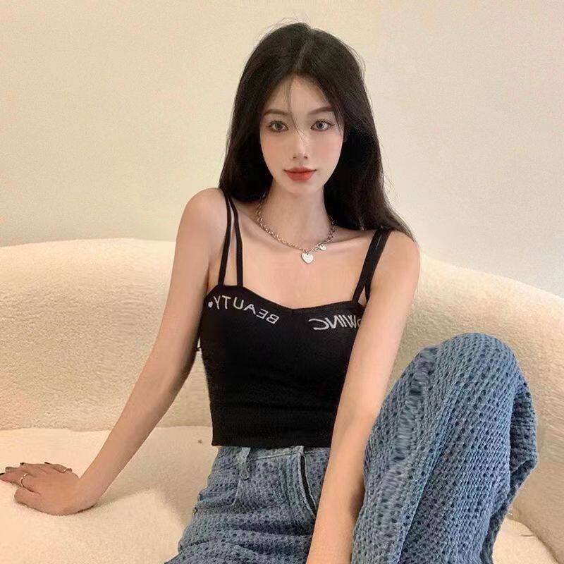 网红美背爆款吊带背心内衣女无钢圈大U型聚拢性感外穿防走光裹胸