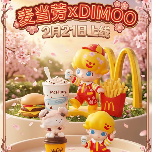 【正品代购】麦当劳联名泡泡玛特DIMOO麦咖啡麦旋风公仔玩具周边