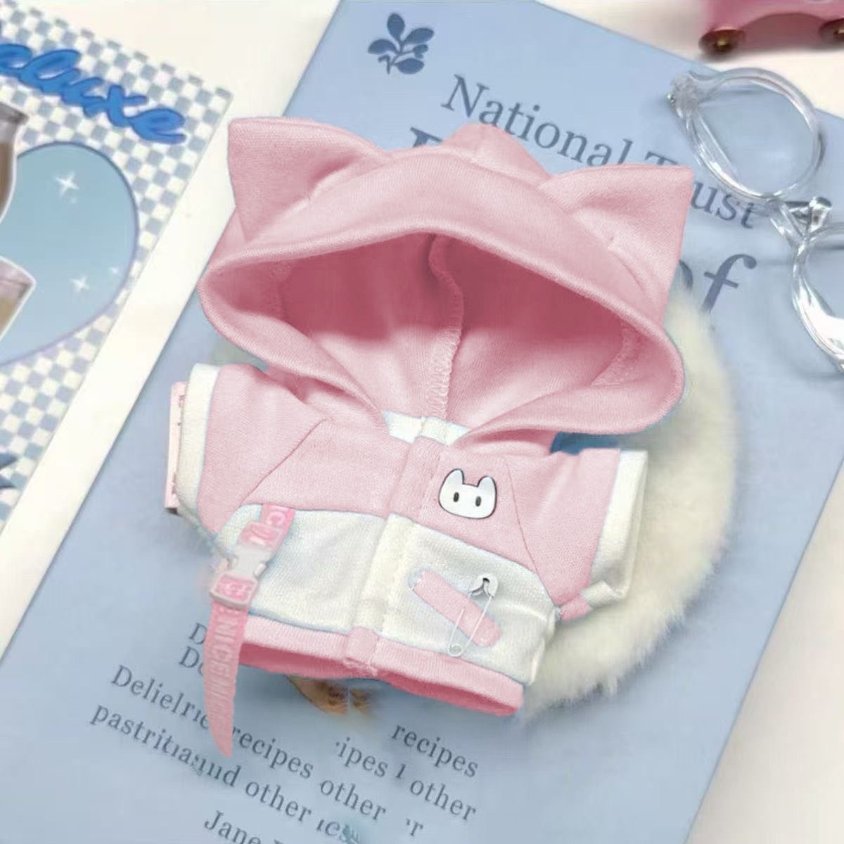 thumbnail for New 10cm20cm cat ear sweatshirt baby clothes boyfriend set cotton doll male baby female doll dress up