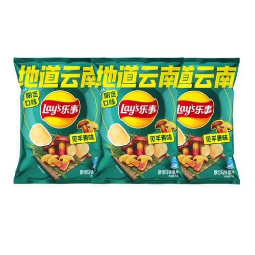 乐事薯片新品云南见手青味70g