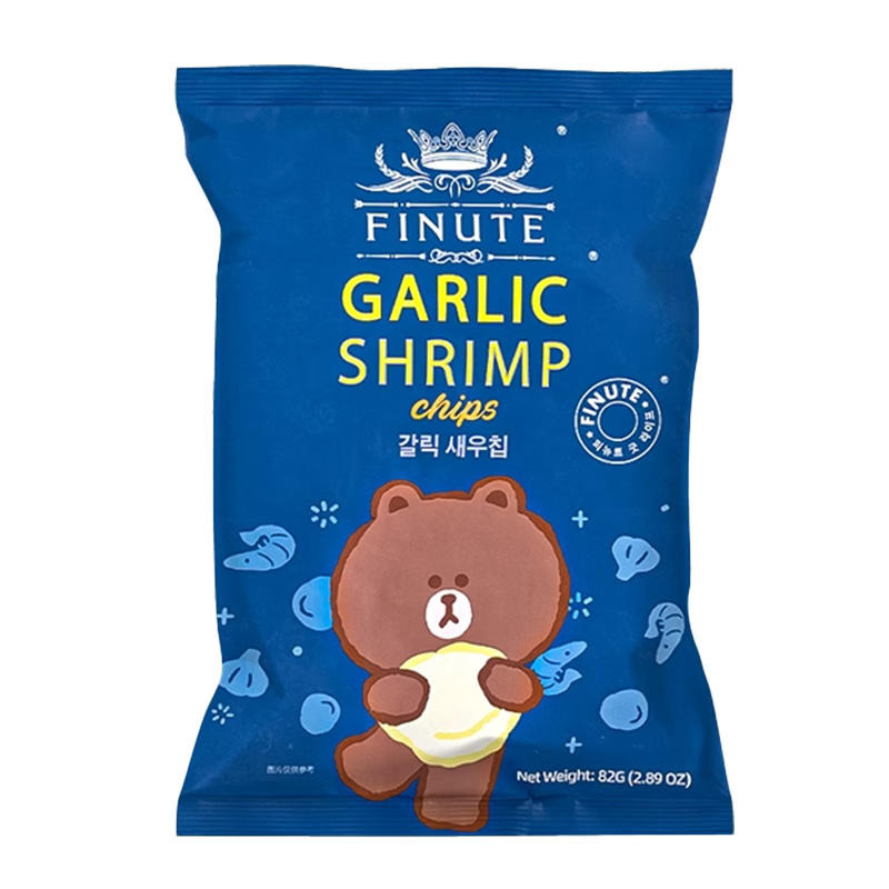 韩国FINUTE趣莱福蒜味虾片82g