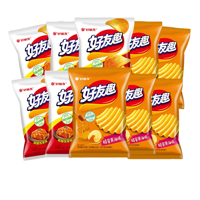 好丽友好友趣45g薯片泡菜味牛排蜂蜜黄油味薯片薯条休闲零食小吃,零食/坚果/特产,膨化食品,淘宝优惠券,粉丝福利购,淘宝优惠卷