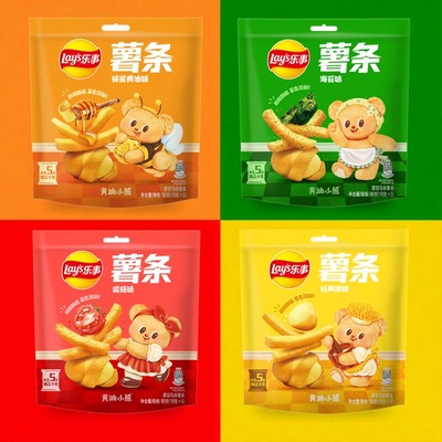 乐事薯条90g真脆薯条原味番茄海苔味薯片膨化食品解馋休闲零食品