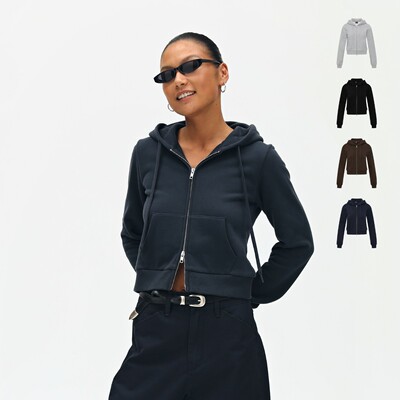 oneup修身短款连帽运动衫