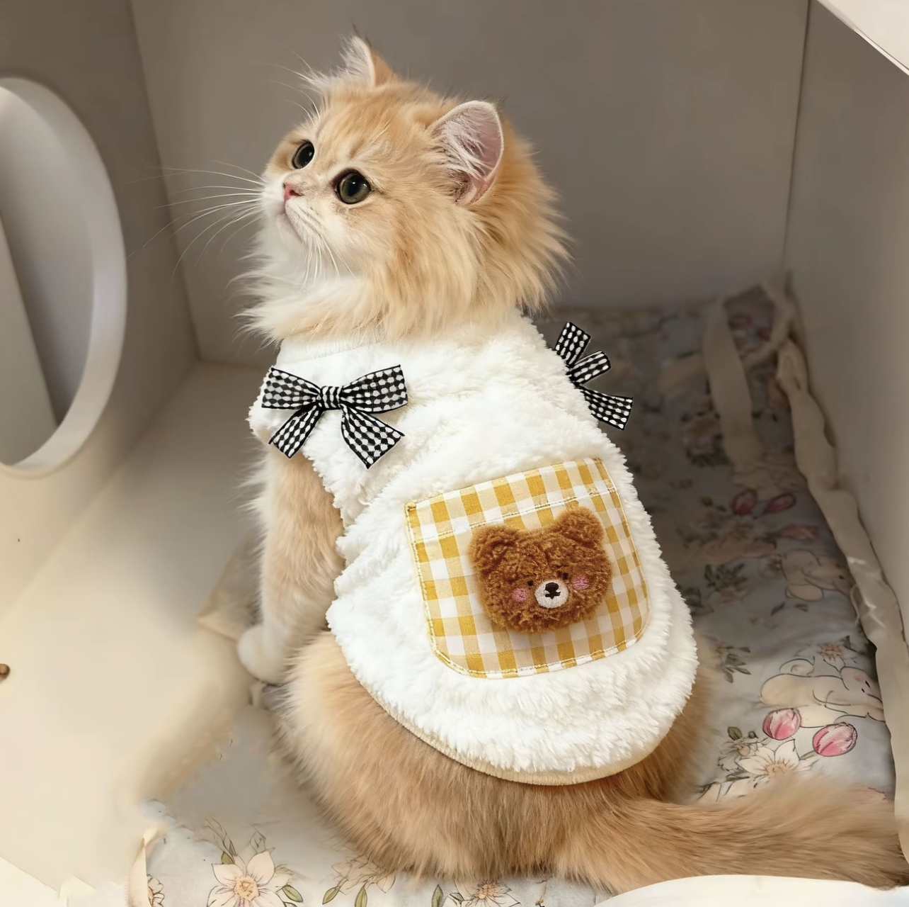 小猫咪衣服秋冬保暖毛绒背心加厚