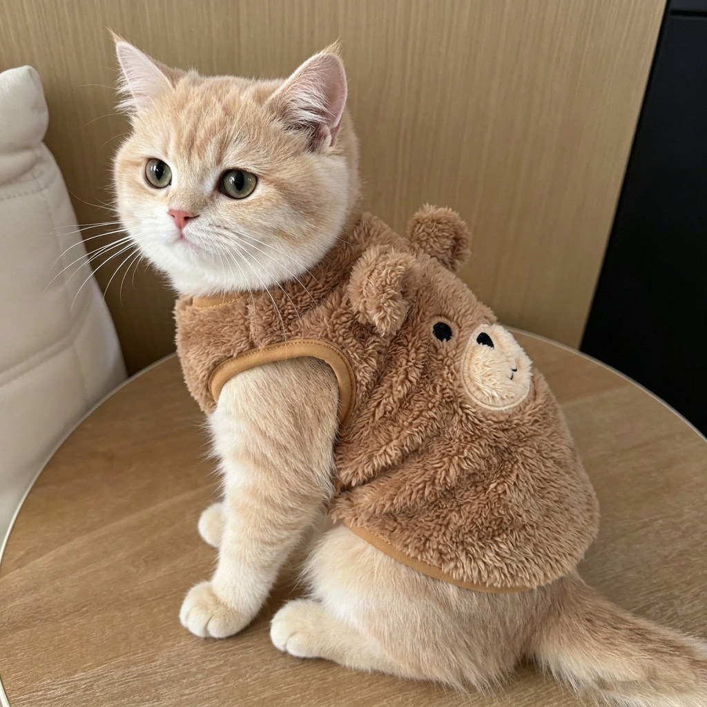 猫咪衣服秋冬款马甲加绒防掉毛布偶蓝金英短小型犬奶狗加厚背心