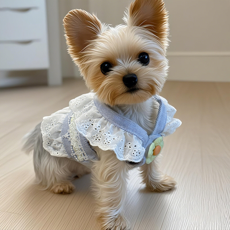 狗狗牵引绳可调节带小花猫咪防挣脱胸背带宠物衣服牵引绳外出遛狗