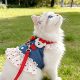 猫咪衣服牛仔卡通牵引裙宠物胸背狗狗公主裙布偶银渐层猫咪牵引绳