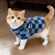 猫咪衣服冬天保暖可牵引格子卫衣德文布偶英短蓝猫防掉毛狗狗衣服