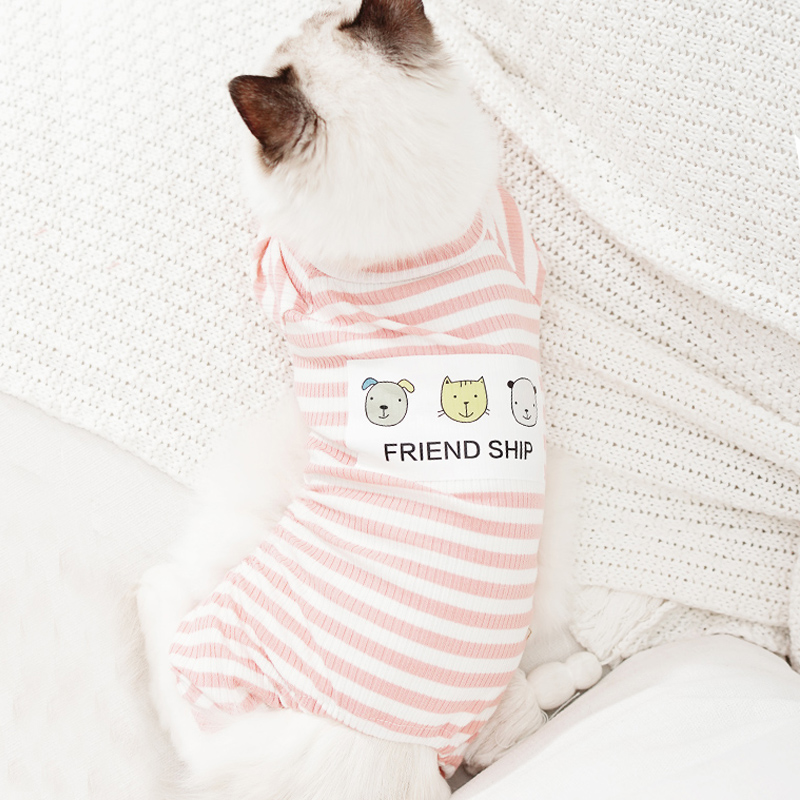 秋冬装条纹英短蓝猫猫服饰四脚衣
