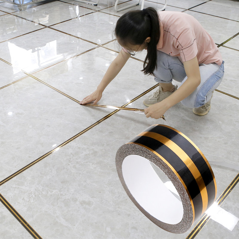 瓷砖美缝贴条地板贴自粘线条对角贴防水耐磨客厅地面地砖装饰贴条