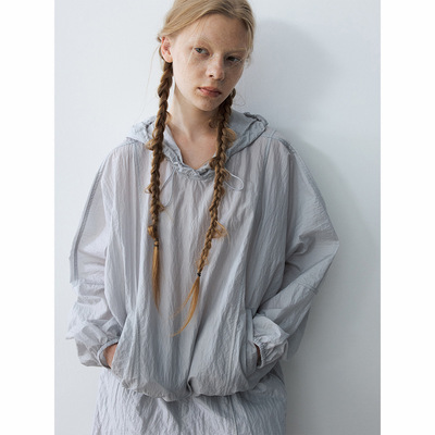 【玳禾】夏季新款休闲户外轻透薄款连帽抽绳UPF50+防晒外套