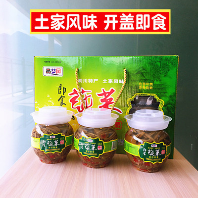 莼菜礼盒装湖北恩施特产利川高山酸辣剁椒川味坛装开盖即食1500g
