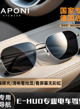 CAPONI男士墨镜抬头显示hud日夜两用驾驶防紫外线强光太阳镜24708