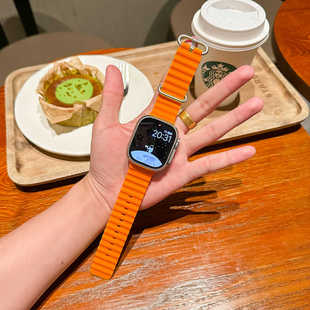 ultra海洋表帶iwatch8蘋果SE硅膠7運動6創意5 適用applewatch