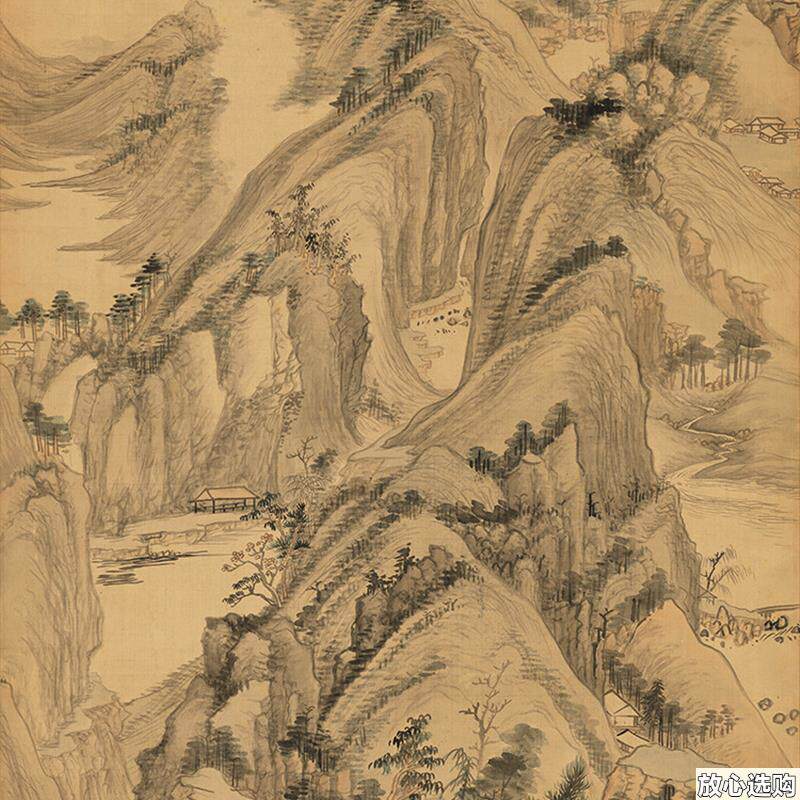 清恽寿平富春山图国画山水绢画艺术R微喷复制画仿古装饰画