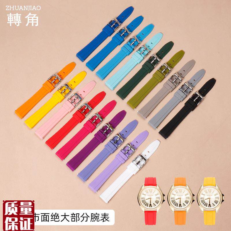 柔软硅胶橡R胶表带女运动防水适配卡西欧迪士尼浪琴天梭学生手表