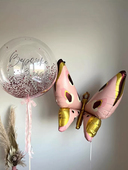 PanParty卡通蝴蝶铝膜气球立体生日派对装 饰儿童飘空气球节庆用品