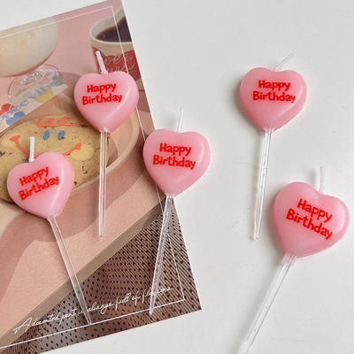 韩国ins可爱卡通爱心生日蜡烛