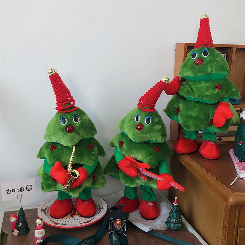 会唱歌会跳舞的圣诞树毛绒玩偶