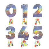 PanParty六一儿童铝膜数字白鹤皮纳塔生日聚会派对游戏道具pinata