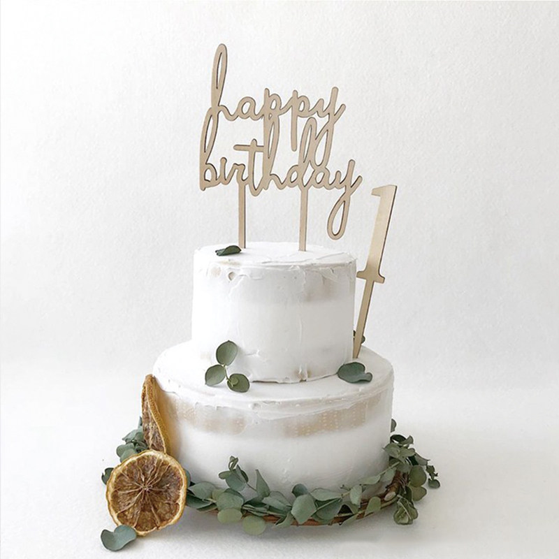 panpai日式木质数字森系周岁插件