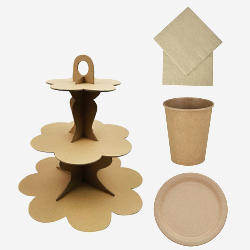 PanParty牛皮纸一次性野餐餐具套装蛋糕纸盘纸巾森系派对生日道具,节庆用品/礼品,甜品台装饰,淘宝优惠券,粉丝福利购,淘宝优惠卷