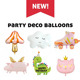PanParty可爱卡通动物春天节日布置装 扮蘑菇飞猪兔子飞机铝膜气球