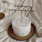 PanParty日式 ins木质蛋糕插件生日快乐数字插牌森系周岁派对布置