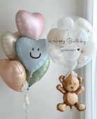 爱心气球生日派对布置装 PanParty ins风18寸奶油焦糖咖啡色韩式 饰