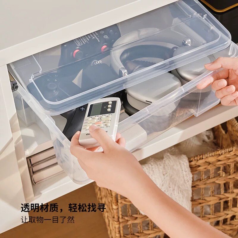 萨姆拉储物箱高透明收纳箱透明塑料盒杂物盒整理盒附盖储物盒含盖图片