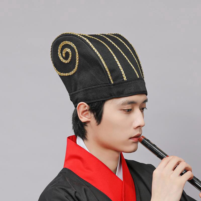 男汉服帽孔明帽三国演义话剧儿童成人诸葛亮帽子诸葛帽纶巾
