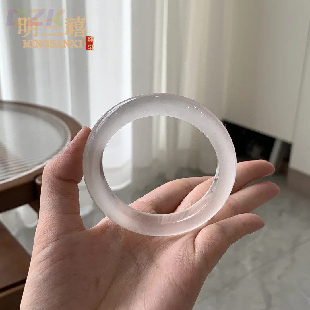翡翠平替天然水沫玉晴水绿手镯石手饰