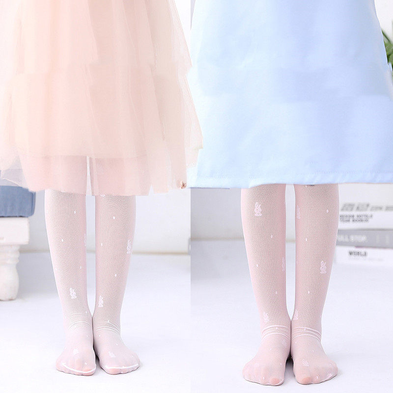 儿童连裤袜夏天防勾丝女童丝袜超薄款宝宝打底袜裤公主水晶袜子透