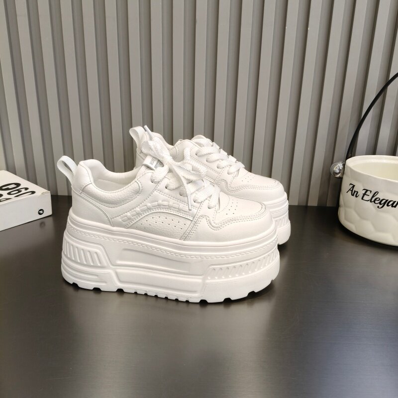 2026春夏新款8cm厚底编织小白鞋女小个子增高显腿长百搭休闲板鞋